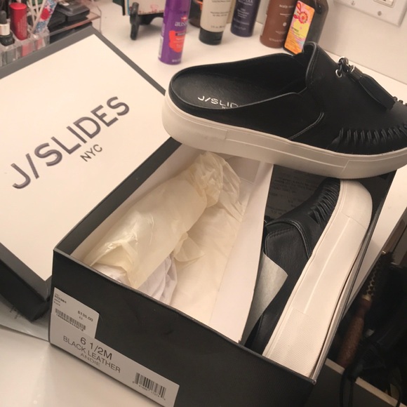 J slides black leather a die - Picture 2 of 3